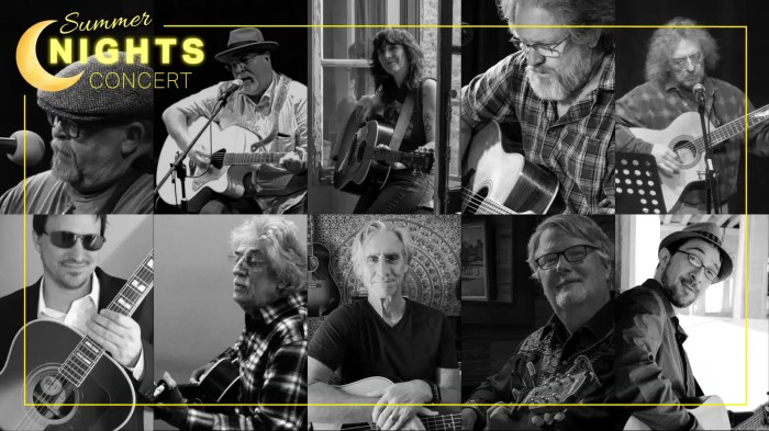 Promo graphic for the Middletown Arts Center's Summer Nights Concert on Thursday, August 20, 2026. It features photos of 10 artists who will be performing.